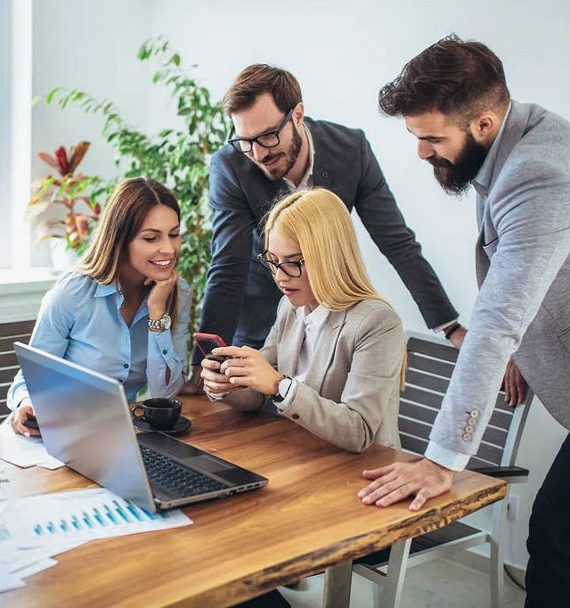 Advisory team reviewing market evidence